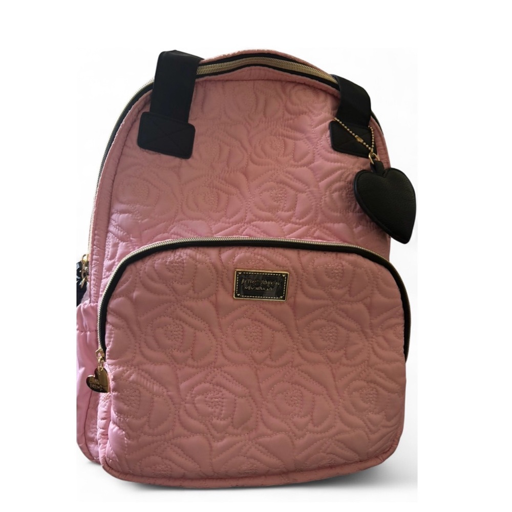 Betsey Johnson Rose Pattern Pink Backpack